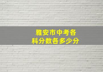 雅安市中考各科分数各多少分