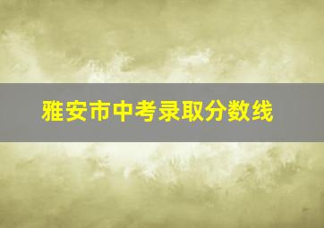 雅安市中考录取分数线