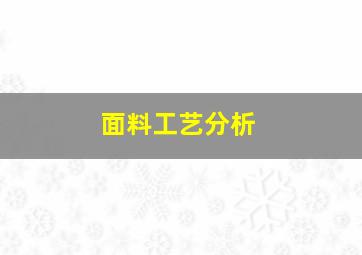 面料工艺分析