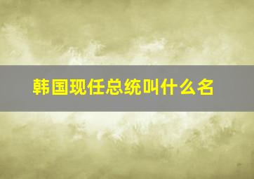 韩国现任总统叫什么名