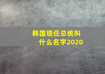 韩国现任总统叫什么名字2020