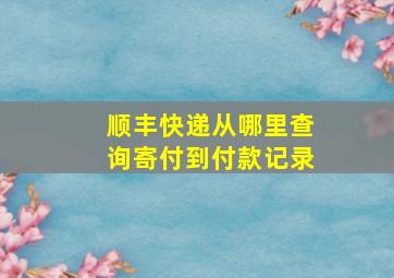 顺丰快递从哪里查询寄付到付款记录