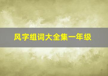 风字组词大全集一年级