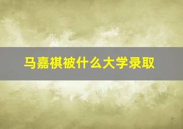 马嘉祺被什么大学录取