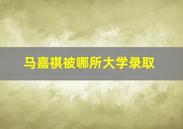 马嘉祺被哪所大学录取