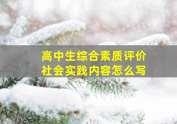 高中生综合素质评价社会实践内容怎么写