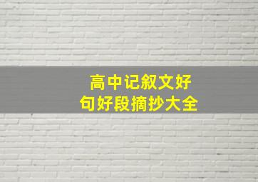 高中记叙文好句好段摘抄大全