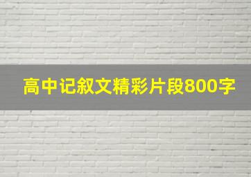 高中记叙文精彩片段800字