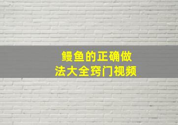 鳗鱼的正确做法大全窍门视频