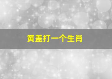 黄盖打一个生肖