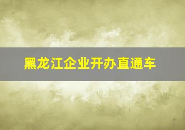 黑龙江企业开办直通车