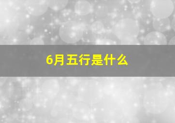 6月五行是什么