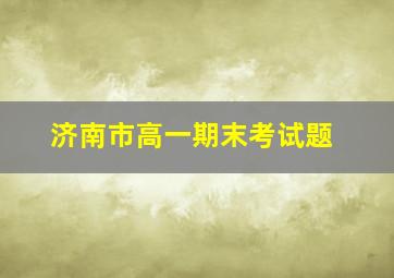 济南市高一期末考试题