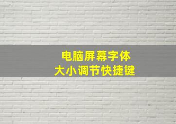 电脑屏幕字体大小调节快捷键